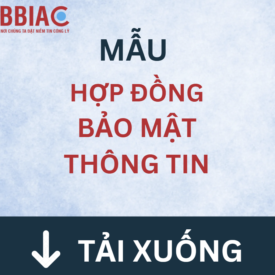 Mẫu Hợp đồng bảo mật thông tin