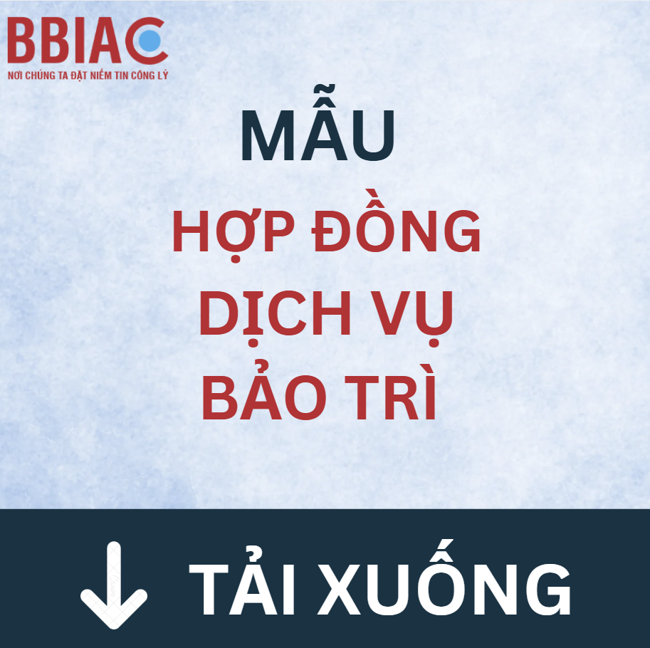 Mẫu hợp đồng dịch vụ bảo trì